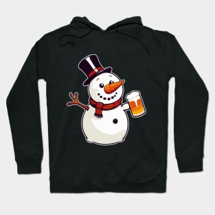 Humorous Snowman Beer Party - Funny Design for Christmas Cheer Hoodie